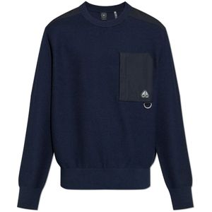 Moose Knuckles, Heren, Truien, Blauw, Maat: M Nylon,