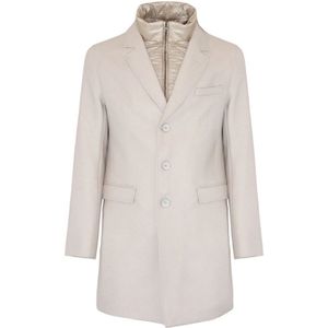 Herno, Heren, Mantels, Wit, Maat: M Wol,