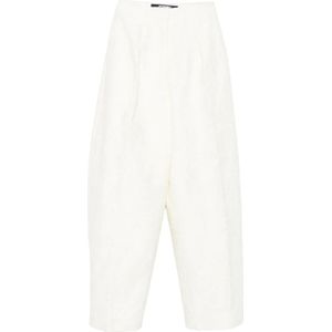 Jacquemus, Dames, Broeken, Wit, Maat: 2XS Leer,