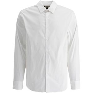 Vince, Heren, Overhemden, Wit, Maat: L Katoen,