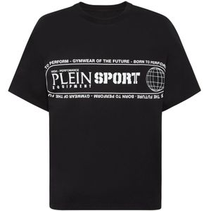 Plein Sport, Heren, Tops, Zwart, Maat: XS Katoen,