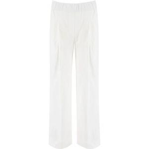 Le Tricot Perugia, Dames, Broeken, Wit, Maat: M Katoen,