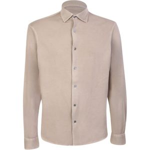 Dell'oglio, Heren, Overhemden, Beige, Maat: M Katoen,