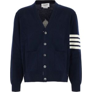Thom Browne, Heren, Truien, Blauw, Maat: S Wol,