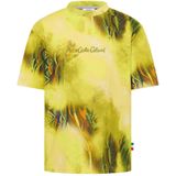 Carlo Colucci - Dynamische Gebreide Oversized T-Shirt - Geel - Heren