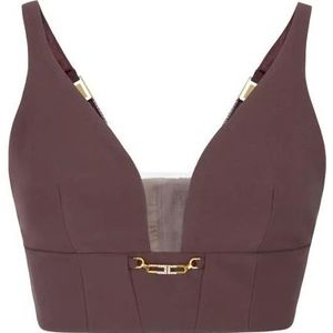 Elisabetta Franchi, Dames, Tops, Paars, Maat: XS Poliester,