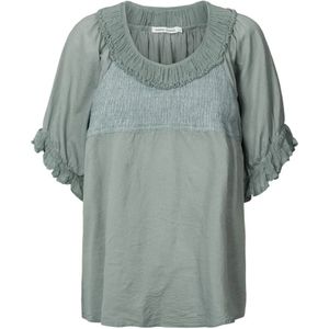 Rabens Saloner, Dames, Blouses & Shirts, Groen, Maat: XS Katoen,