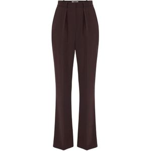 Elisabetta Franchi, Dames, Broeken, Rood, Maat: XS Leer,