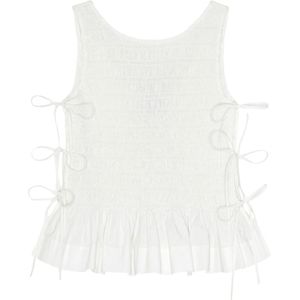 Ganni, Dames, Tops, Wit, Maat: M Katoen,