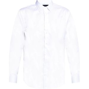 Emporio Armani, Heren, Overhemden, Wit, Maat: 2XL Katoen,