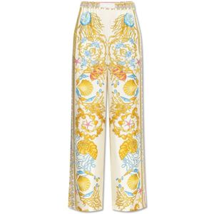Versace, Dames, Broeken, Veelkleurig, Maat: 3XS Zijde,