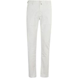 Jacob Cohën, Heren, Broeken, Wit, Maat: W38 Katoen,