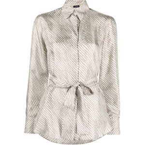Kiton, Dames, Blouses & Shirts, Beige, Maat: 2XS Zijde,