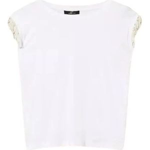 Twinset, Dames, Tops, Wit, Maat: S Katoen,