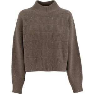 Brunello Cucinelli, Dames, Truien, Bruin, Maat: M