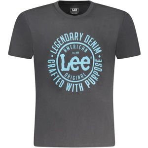 Lee, Heren, Tops, Zwart, Maat: L Katoen,