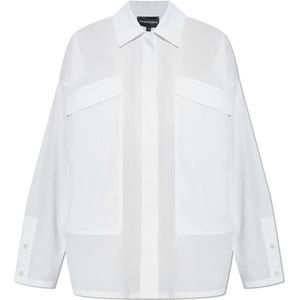 Emporio Armani, Dames, Blouses & Shirts, Wit, Maat: M