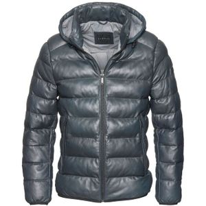 Bugatti - Gewatteerd Leren Jack - Blauw - Heren