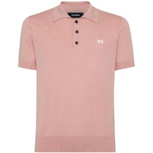 Dsquared2, Heren, Tops, Roze, Maat: L Katoen,