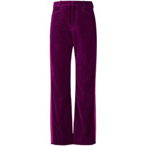 Tom Ford, Dames, Broeken, Paars, Maat: 3XS Velours,