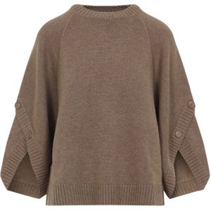 Max Mara - Ampex Button Sweater - Bruin - Dames - Wol