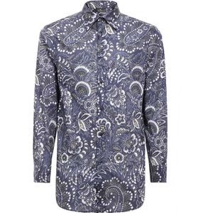 Etro, Heren, Overhemden, Blauw, Maat: M Katoen,