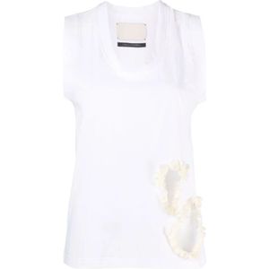 Calcaterra, Dames, Tops, Wit, Maat: 2XS Katoen,