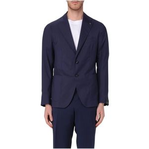 Tagliatore, Heren, Jassen, Blauw, Maat: 2XL Wol,