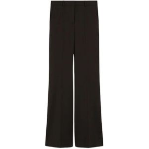 Sportmax, Dames, Broeken, Zwart, Maat: S Wol,