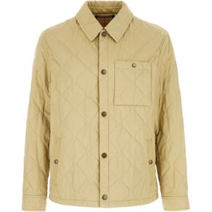 Burberry, Heren, Jassen, Beige, Maat: M Katoen,