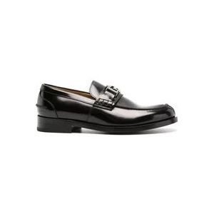 Versace Zwarte Ruthenium Loafer Kalfsleer , Black , Heren , Maat: 42 EU