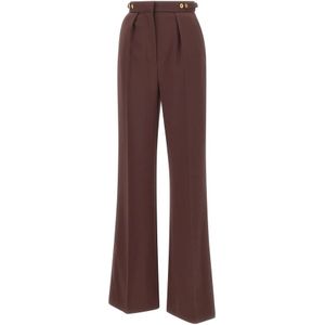 Elisabetta Franchi, Dames, Broeken, Rood, Maat: M Leer,