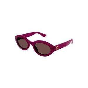 Gucci Paarse Zonnebril Stijlvol Dagelijks Gebruik , Purple , Dames , Maat: 53 MM