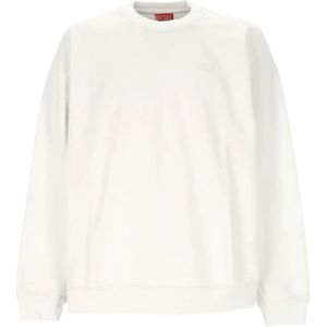 Diesel, Heren, Sweatshirts & Hoodies, Wit, Maat: L Katoen,