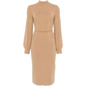 Twinset, Dames, Jurken, Bruin, Maat: L