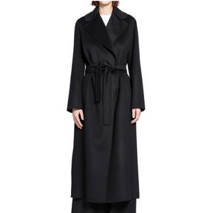 Max Mara, Dames, Mantels, Zwart, Maat: M Wol,