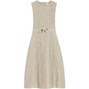 Max Mara, Dames, Jurken, Beige, Maat: L Katoen,