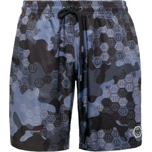 Philipp Plein, Heren, Badkleding, Blauw, Maat: XS Poliester,