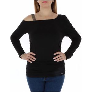 Guess, Dames, Truien, Zwart, Maat: L Spandex,