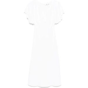 Elisabetta Franchi, Dames, Jurken, Wit, Maat: L Poliester,