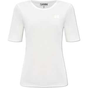 Ganni, Dames, Tops, Wit, Maat: 2XS Katoen,