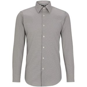 Boss, Heren, Overhemden, Grijs, Maat: L Katoen,