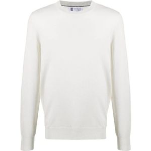 Brunello Cucinelli, Heren, Truien, Wit, Maat: 6XL Kasjmier,