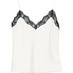 Calvin Klein, Dames, Tops, Beige, Maat: S Satijn,