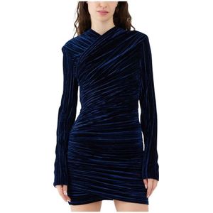 Sabina Musayev, Dames, Jurken, Blauw, Maat: S Zijde,