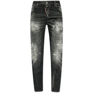 Dsquared2, Dames, Jeans, Grijs, Maat: 2XS Katoen,