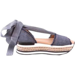 Hogan Blauwe Herringbone Flip Flops voor Vrouwen , Blue , Dames , Maat: 39 EU