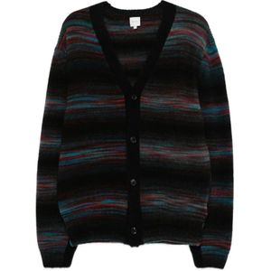 Paul Smith - Zwarte Gestreepte V-Hals Trui - Heren - Cardigan