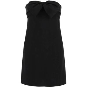 Saint Laurent, Dames, Jurken, Zwart, Maat: M Satijn,