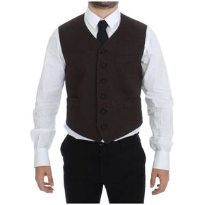 Dolce & Gabbana, Heren, Pakken, Bruin, Maat: S Katoen,